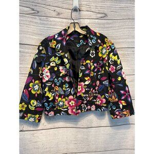 Bellagio Floral Cropped Button Down Jacket Size 6